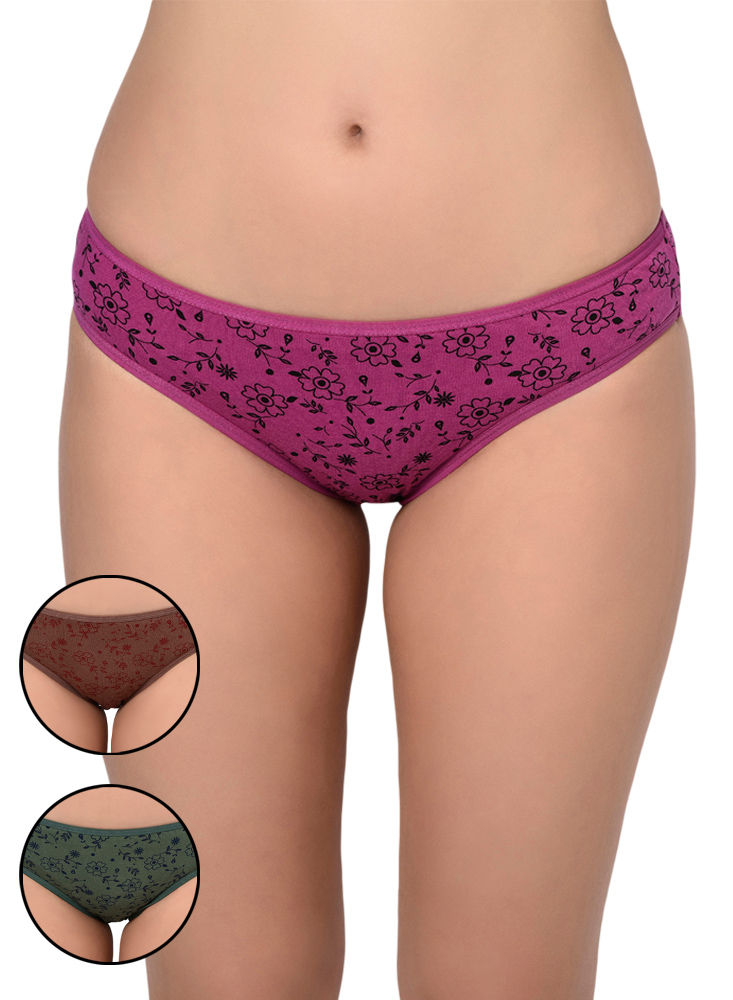 BODYCARE Pack of 3 Printed Panty in Assorted Colors-8568B-3PCS