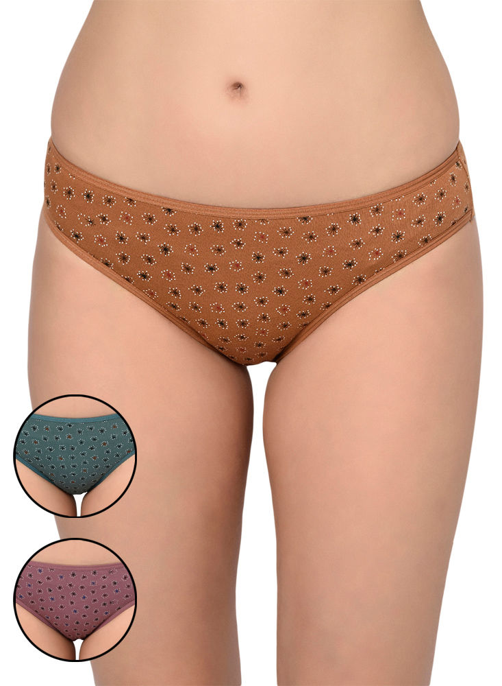 BODYCARE Pack of 3 Printed Panty in Assorted Colors-8584B-3PCS