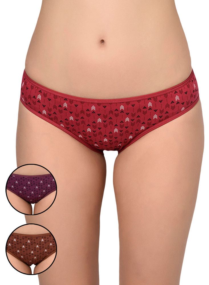 BODYCARE Pack of 3 Hipster Panty in Assorted print-8591B