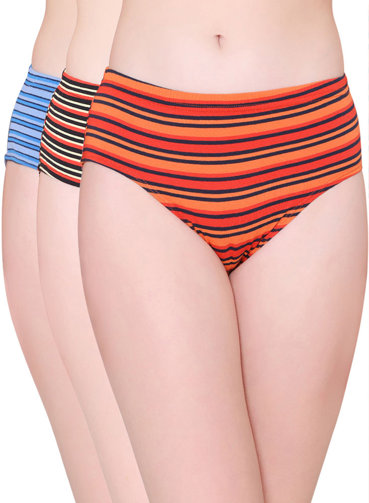 Bodycare Womens Cotton Spandex Multicolor Solid SHORTY Briefs-Pack