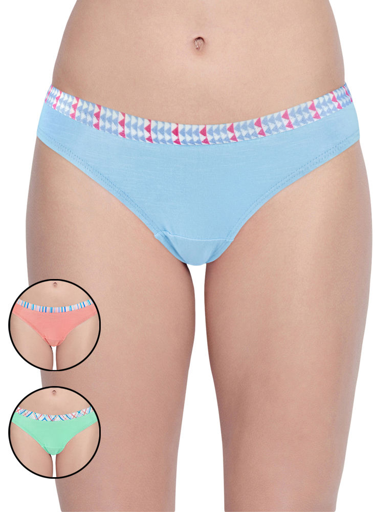 Bodycare Pack Of 3 Printed Panty In Assorted Colors-8549b-3pcs