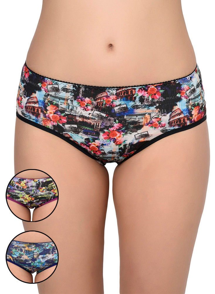 Bodycare Pack Of 3 Printed Panty In Assorted Colors-8568b-3pcs, 8568b-3pcs