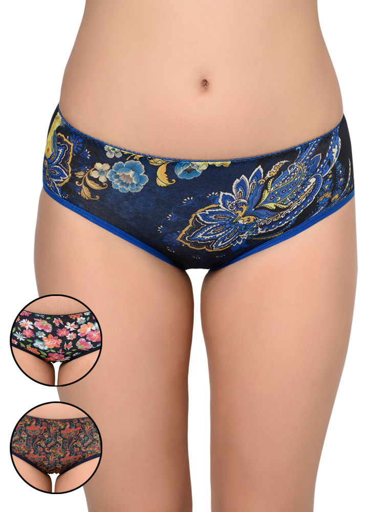 BODYCARE Pack of 6 Printed Hipster Briefs Deluxe Panties in Assorted Color  - E9600-6PCS-A