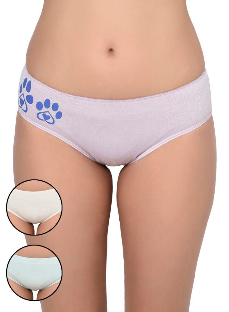 Bodycare Pack Of 3 Printed Panty In Assorted Colors-8549b-3pcs