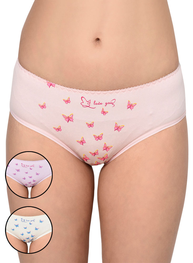 Bodycare Pack Of 3 Hipster Panty In Assorted Print-8552b