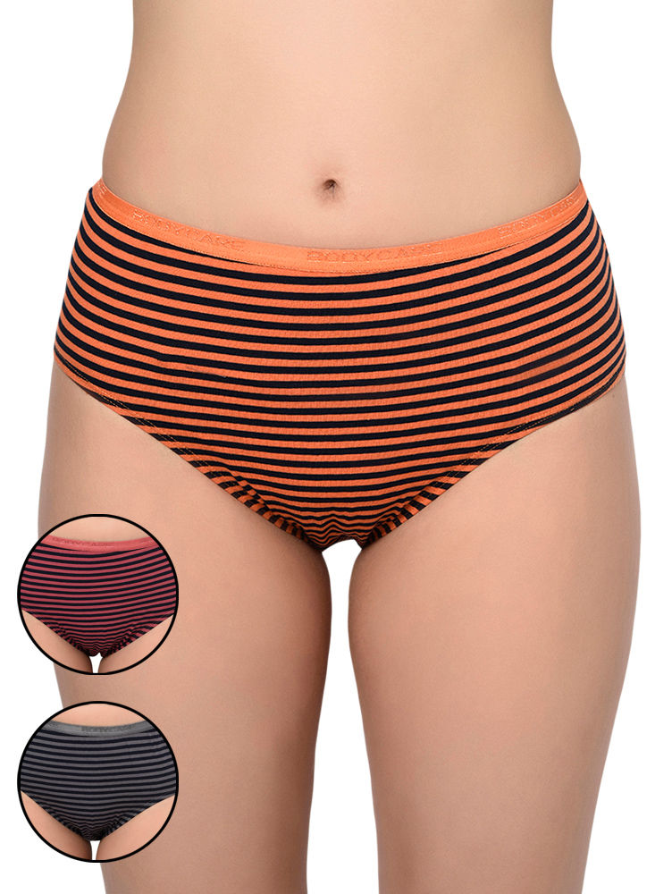 Bodycare Pack Of 3 Premium Printed Hipster Briefs In Assorted Color-6640, 6640-3pcs