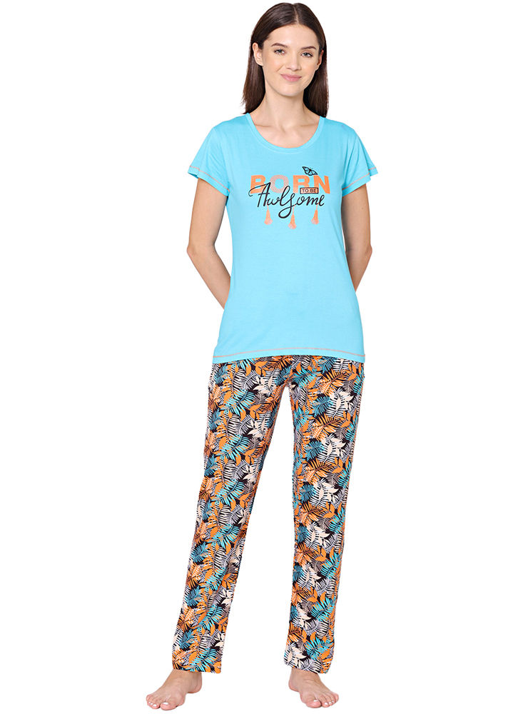 Bodycare Womens Combed Cotton Tshirt & Pyjama Set BSLS11009