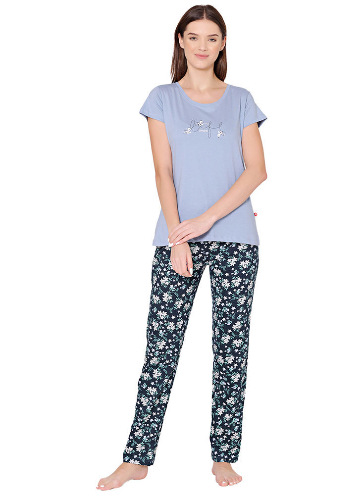 Bodycare Womens Combed Cotton Tshirt & Pyjama Set BSLS11010