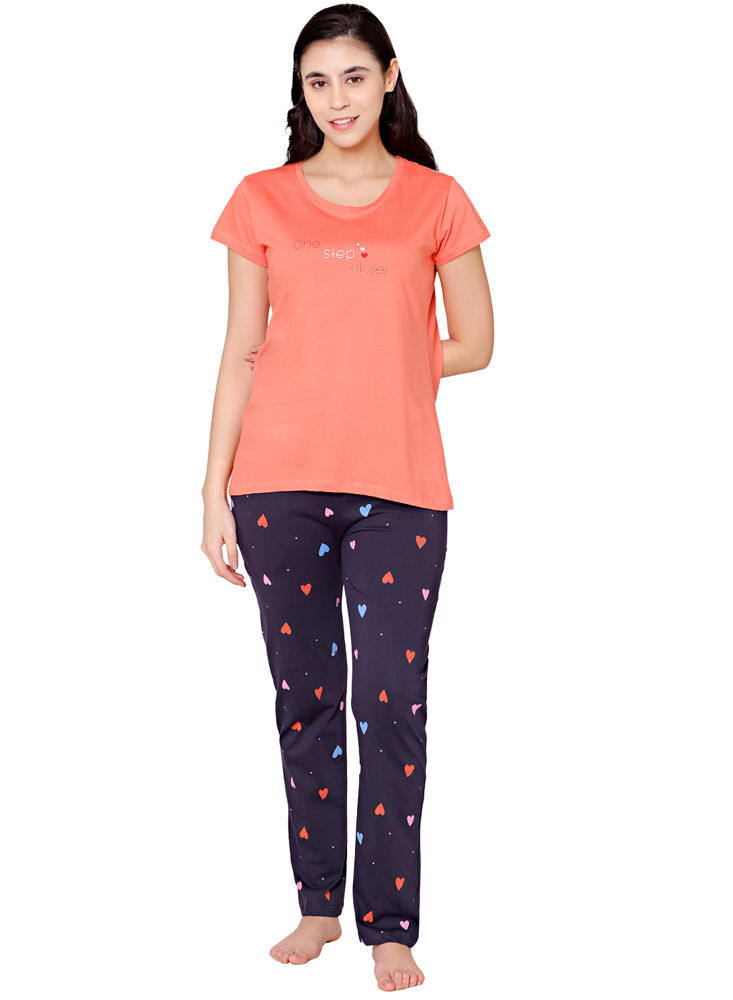 Bodycare Womens Combed Cotton Tshirt & Pyjama Set BSLS11037