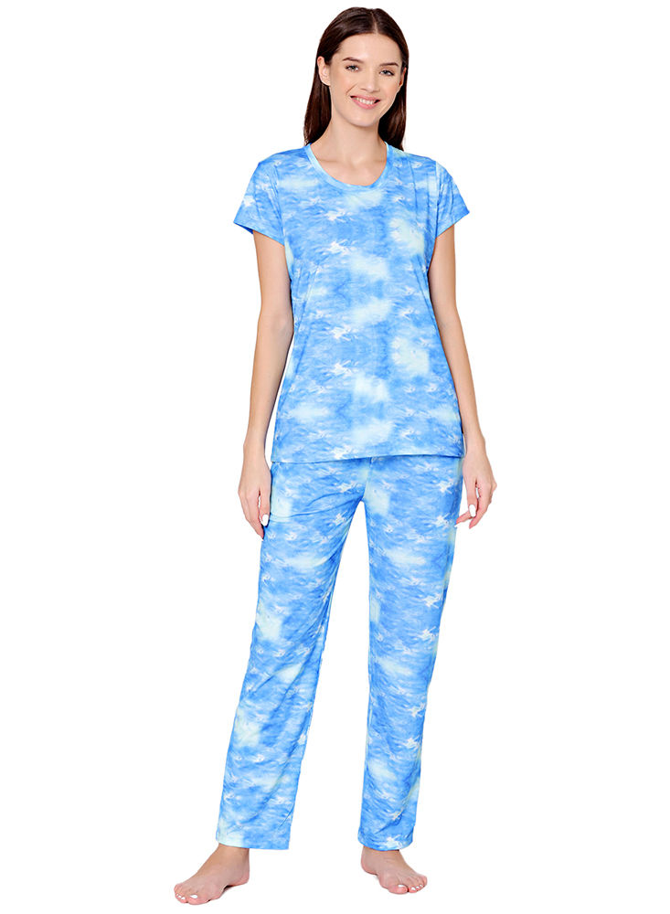 Bodycare Womens Spandex Digital Printed Tshirt & Pyjama Set BSLS13001