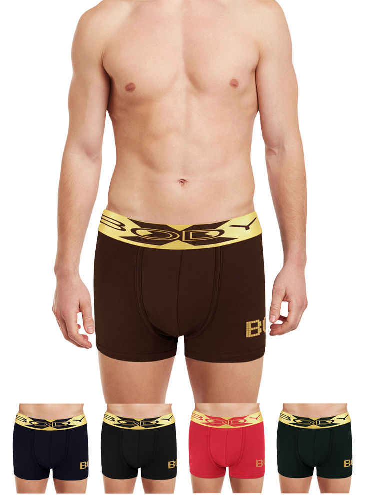 Body X Elaganza Solid Trunks Pack of 5 -BX36T-Assorted