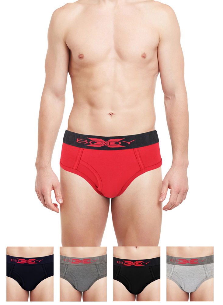 BODY X Mens Cotton Solid Briefs-BX32BORG