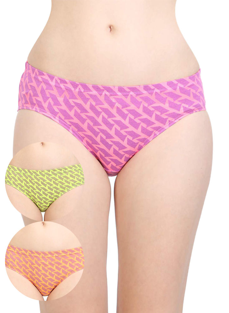 Pack Of 3 Bodycare Cotton Bikini Style Panty In Assorted Colors