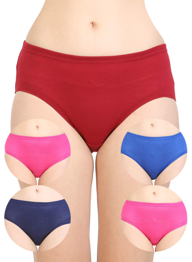 BODYCARE Pack of 3 Bikini Style Cotton Briefs in Assorted colors with Lace  Crotch-E1457C