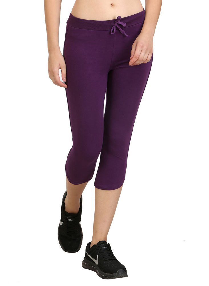 Bodyactive Women Dark Purple Capris-LC2-DPU