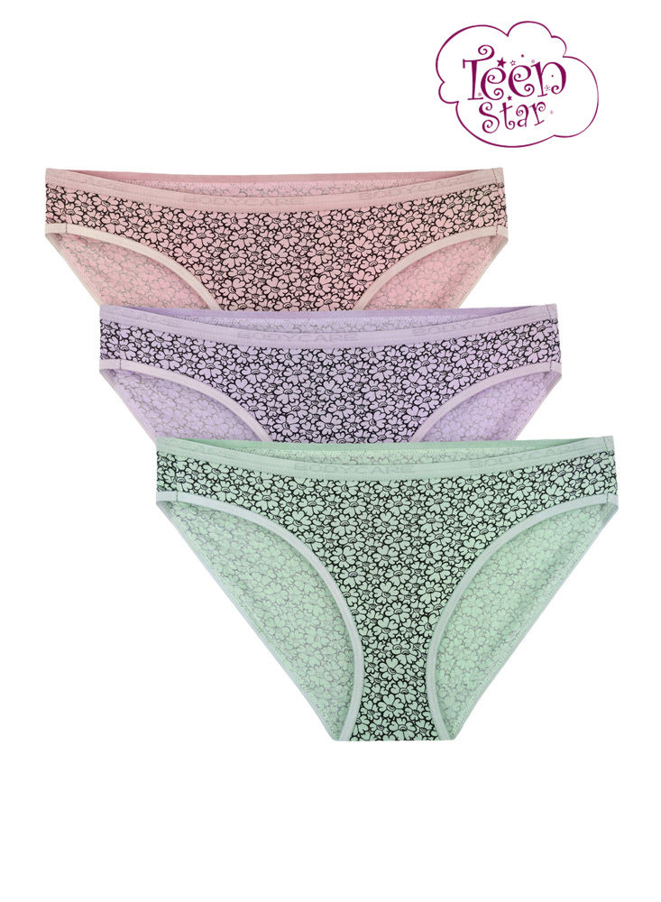 BODYCARE 100% cotton Teenager Panties in Pack of 3-T-909-Assorted