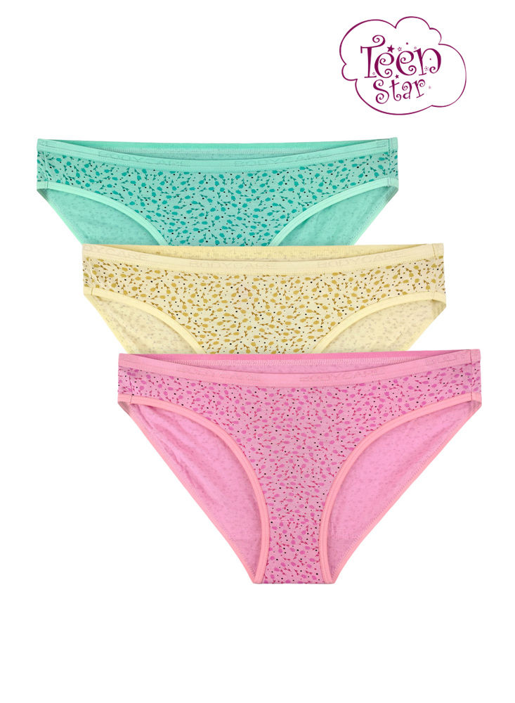 BODYCARE 100% cotton Teenager Panties in Pack of 3-T-913-Assorted