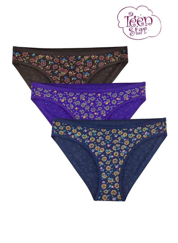 Bodycare Pack Of 3 Printed Panty In Assorted Colors-8568b-3pcs