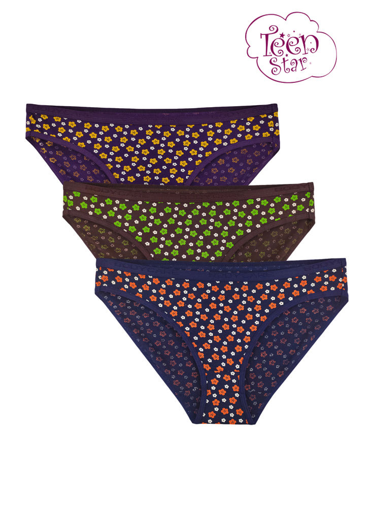 Pack Of 3 Printed Cotton Briefs In Assorted Colors-15000