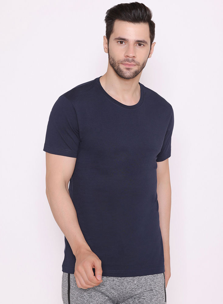 Bodyactive Modern Fit Round Neck Half Sleeve T-Shirt for Men -TS18-NAVY