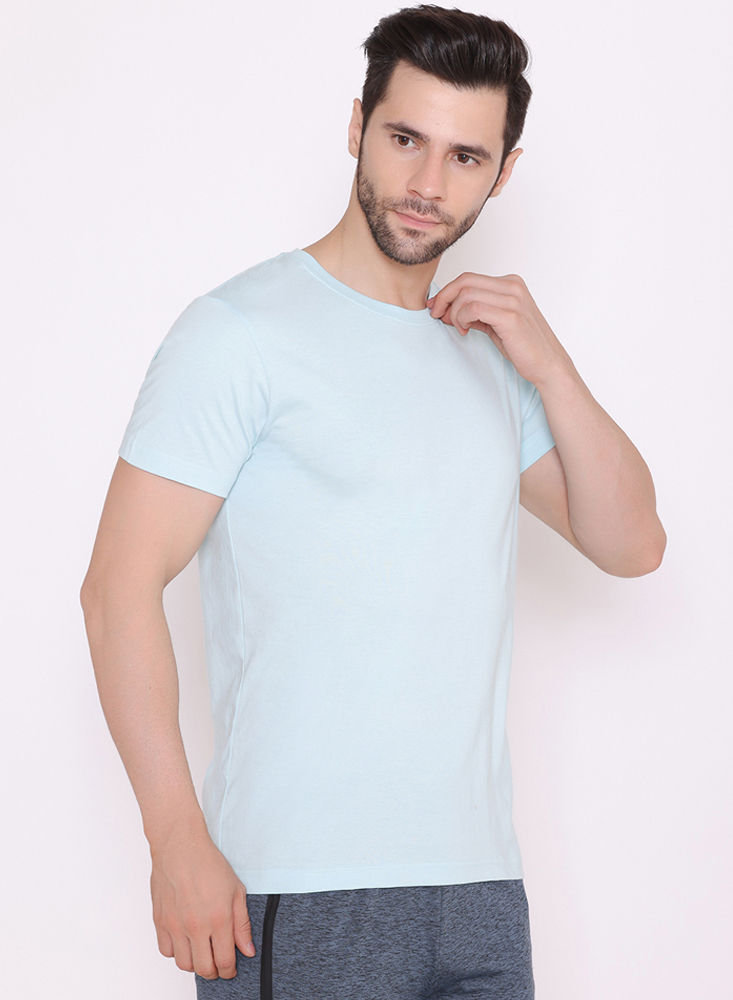 Bodyactive Modern Fit Round Neck Half Sleeve T-Shirt for Men -TS18-SKY