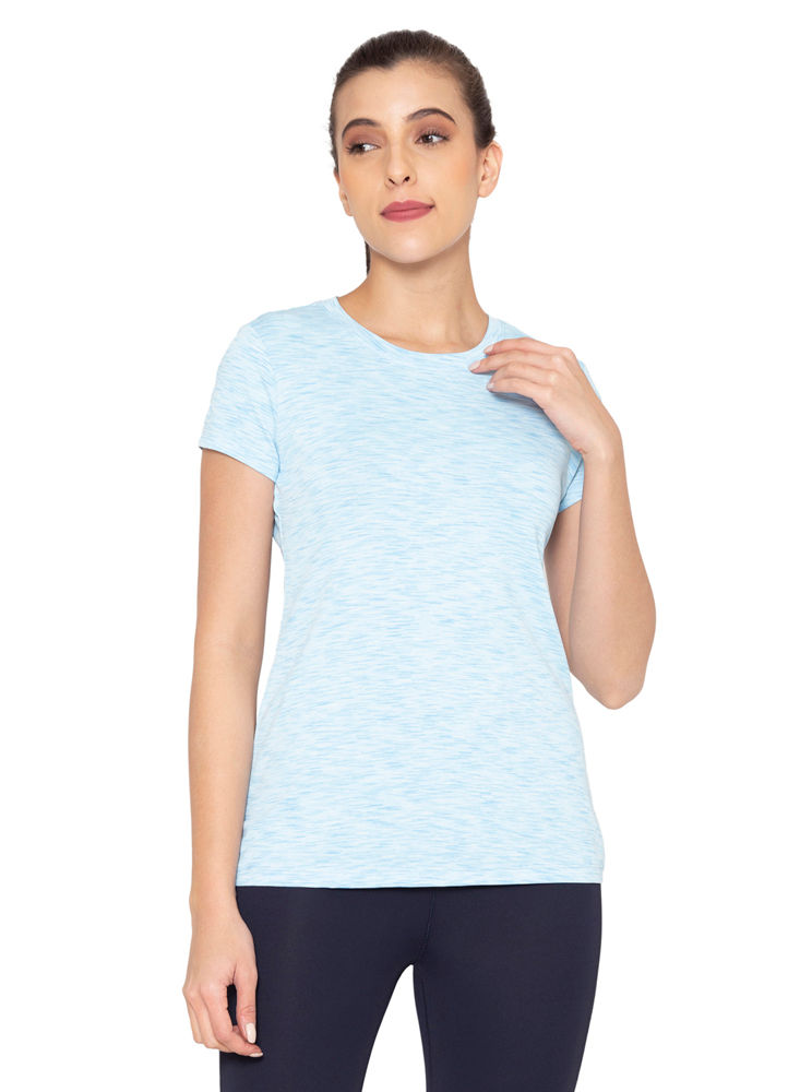 Bodyactive Women Round neck Half Sleeve Dry Fit T-shirt in 1pcs-TS22-S.BLU