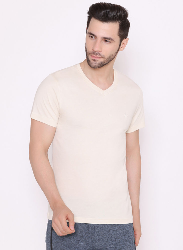 Buy Half Sleeves Crew Neck T Shirts: Grey Melange Online