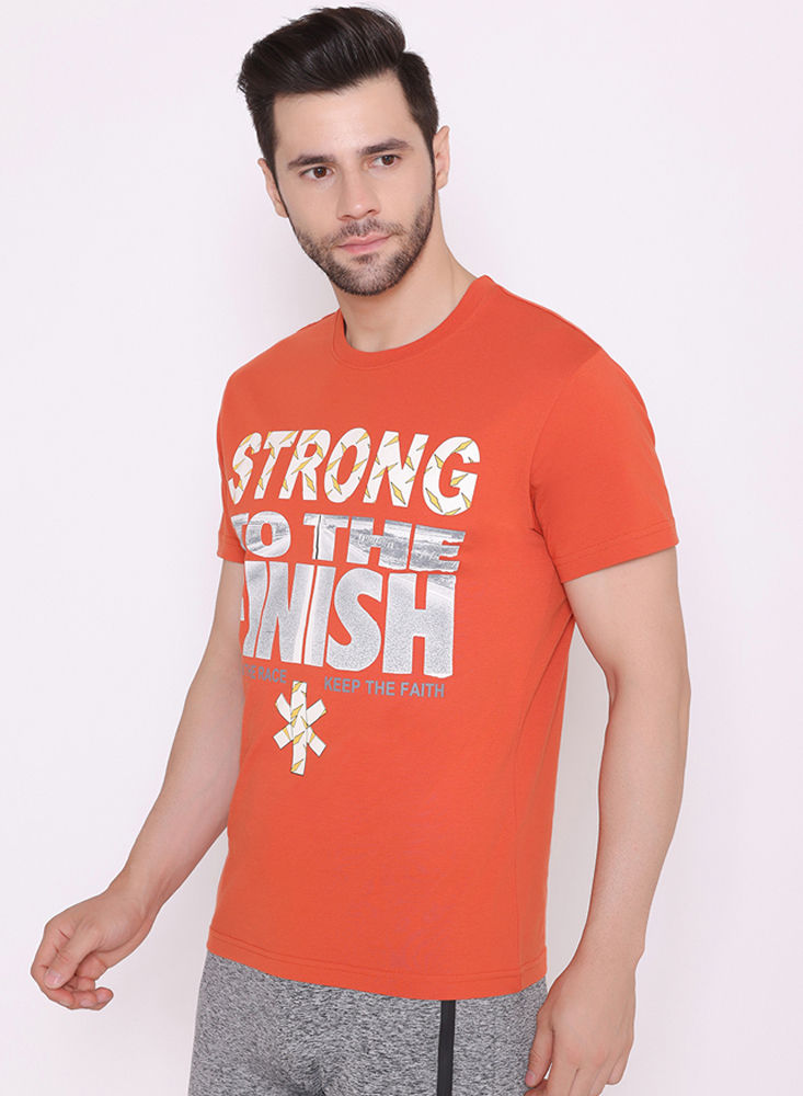 Cotton Graphic Printed Men Modern Fit T Shirt, Round Collar at Rs