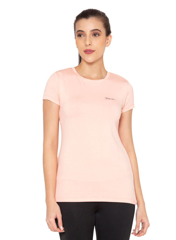 Bodyactive Women Round neck Half Sleeve Viscose T-shirt in 1pcs-TS83-PCH