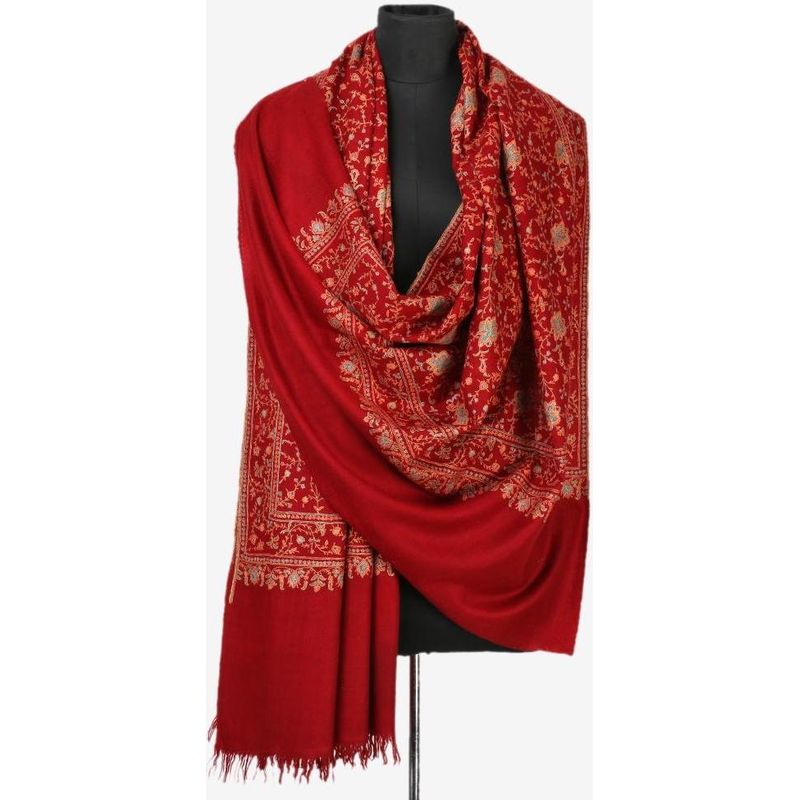 Buy Red Jaldar Cashmere Pashmina Shawl Online