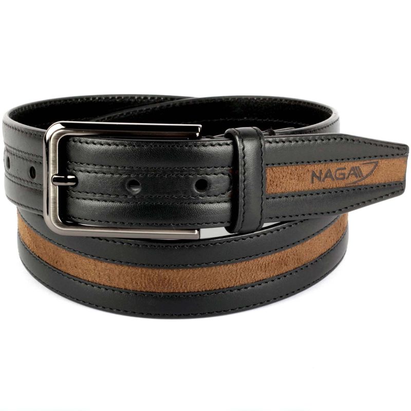 Men Black Semi Formal Leather Belt