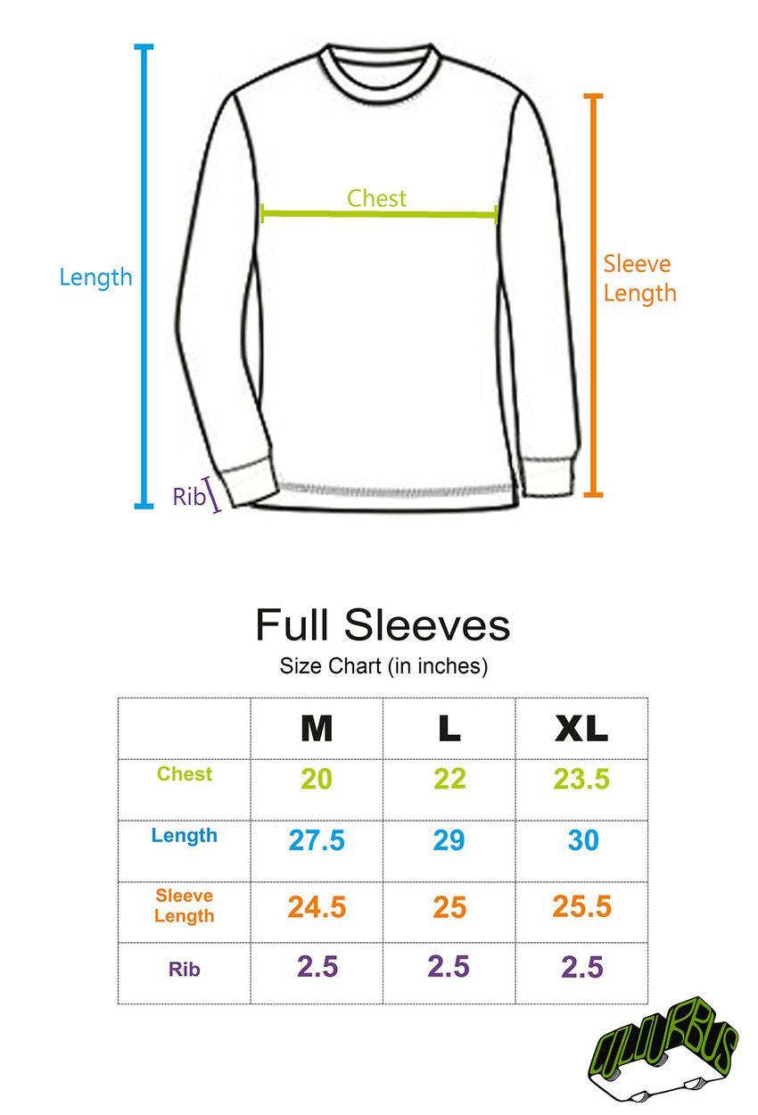 Long Sleeve T Shirt Size Chart