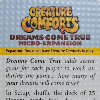 Creature Comforts: Dreams Come True Micro-Expansion
