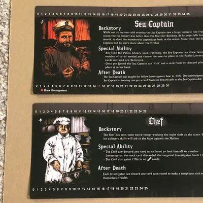 Cthulhu: A Deck Building Game – Chef & Sea Captain promos