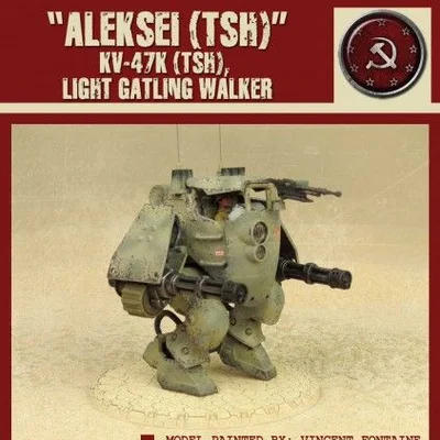 Dust Tactics: KV-47K (TSH) Light Gatling Walker – "Aleksei"