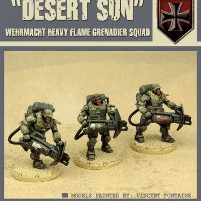 Dust Tactics: Wermacht Heavy Flame Grenadier Squad – "Desert Sun"