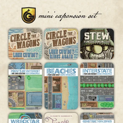 Mini expansion set for Sprawlopolis, Circle the Wagons, Stew and Tussie Mussie