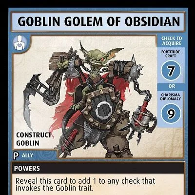 Pathfinder Adventure Card Game: "Goblin Golem of Obsidian" Promo Card