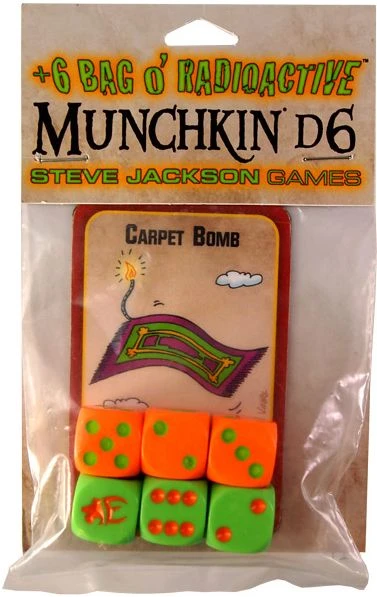 Cover image of +6 Bag o' Radioactive Munchkin d6 board game