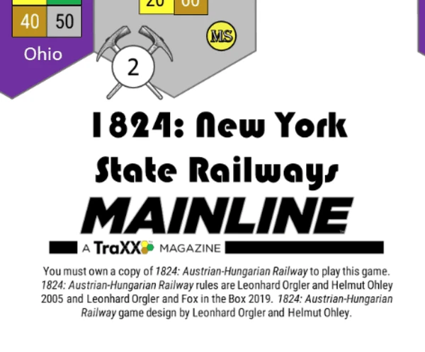 Cover image of 1824: New York State Railroading board game