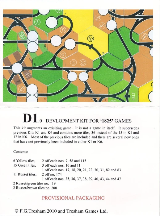 Cover image of 1825 Development Kit D1: Additional Tiles board game