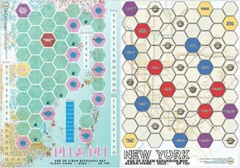 Cover image of Age of Steam Expansion: Miami 2030 & New York Subway board game