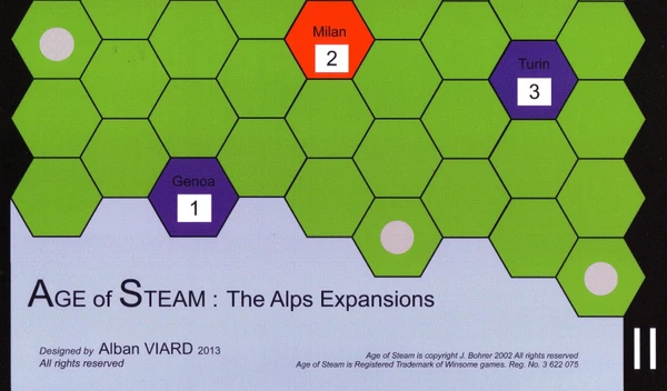 Cover image of Age of Steam Expansion: The Alps board game