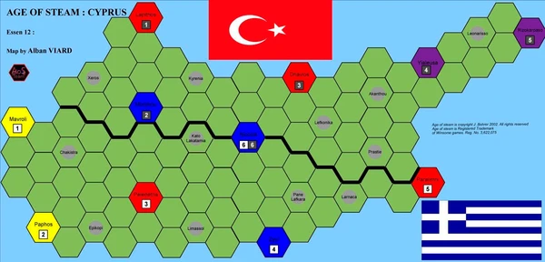 Cover image of Age of Steam Expansion: Tibet and Cyprus board game