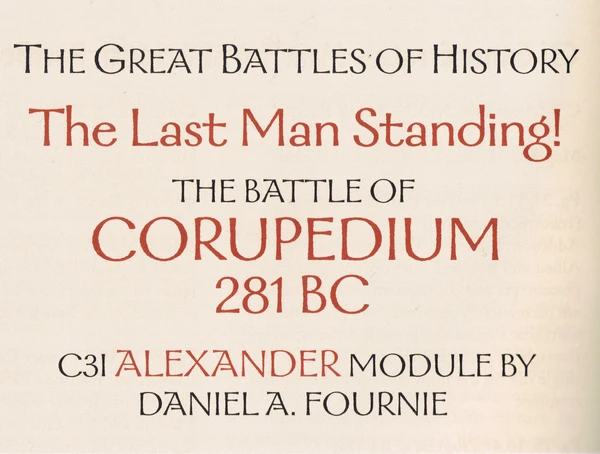 Cover image of Alexander Battle Module: The Battle of Corupedium, 281 BC board game