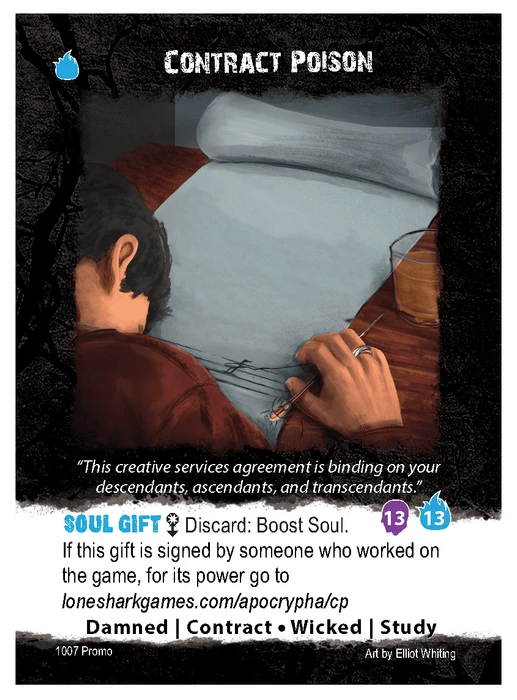 Cover image of Apocrypha Adventure Card Game: Contract Poison Promo Card board game