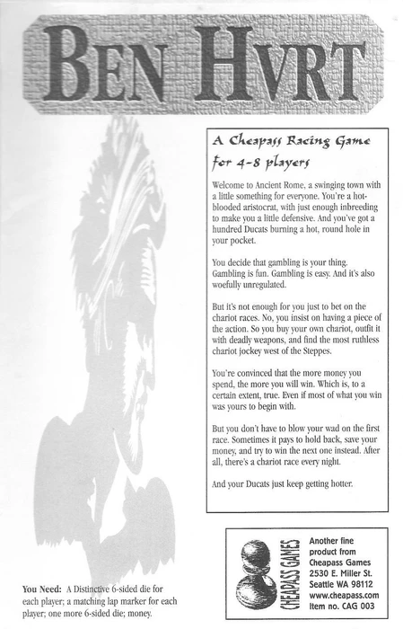 Cover image of Ben Hurt board game