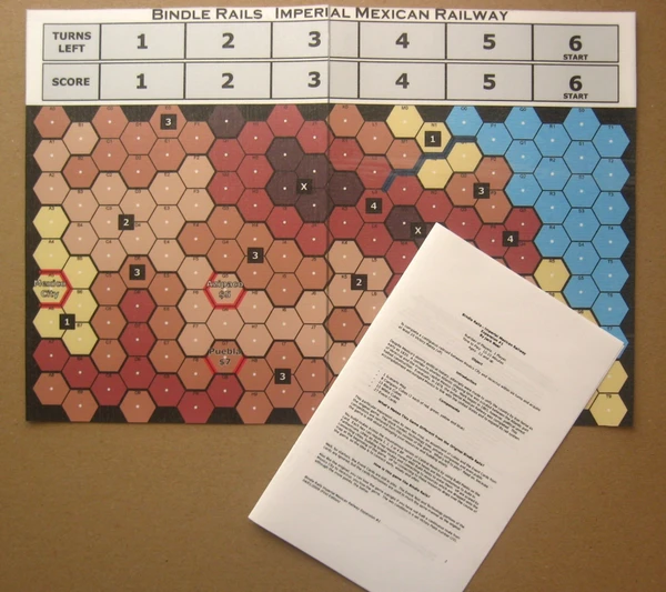 Cover image of Bindle Rails Expansion #1: Imperial Mexican Railway board game