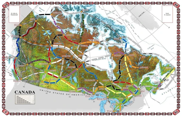 Cover image of Canada (fan expansion for Ticket to Ride) board game