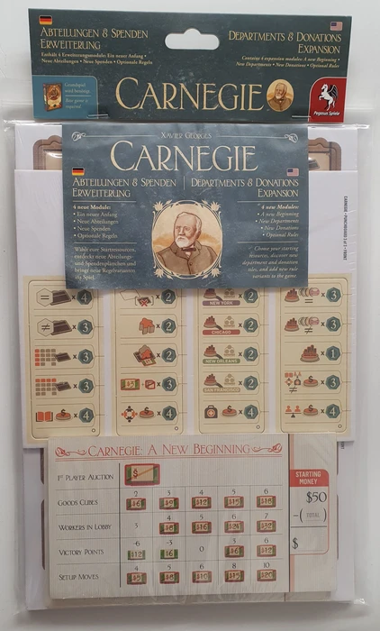 Cover image of Carnegie: Departments and Donations Expansion board game